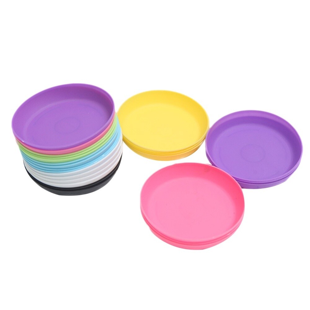 20 Pcs Tray for Plants Potted Trays Bright Color Saucer Round Shape