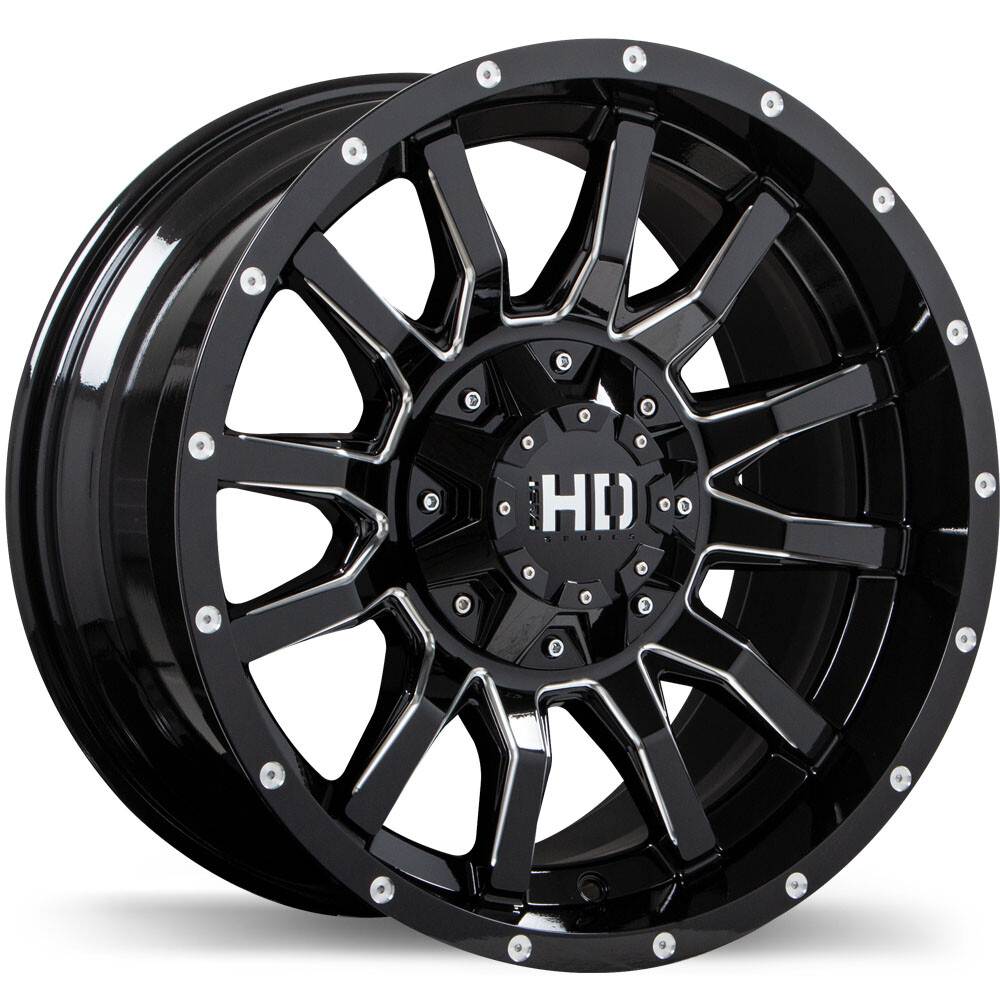 Fast HD TRAXX 20x12 Black Wheels 6x135/139.7 -47mm Offset Milled Trim