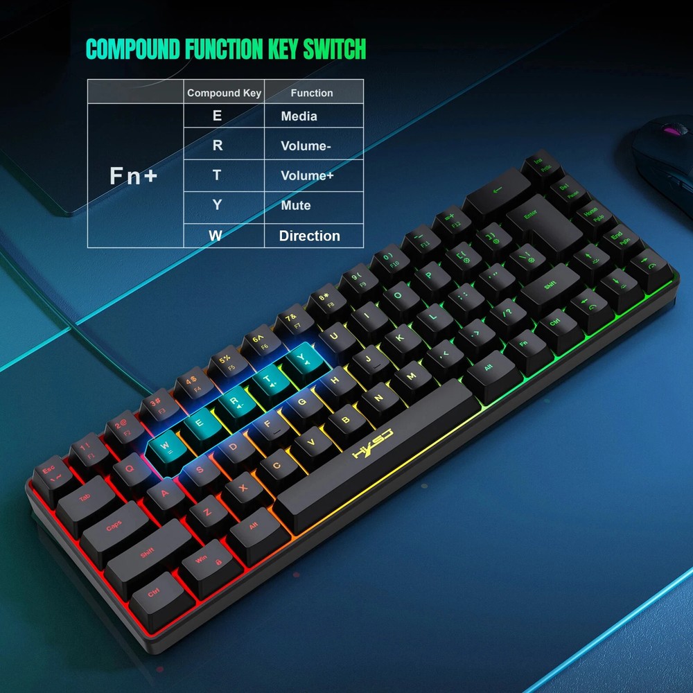 USB Wired Gaming Keyboard with 20 RGB Backlight for Windows Laptops & Computers