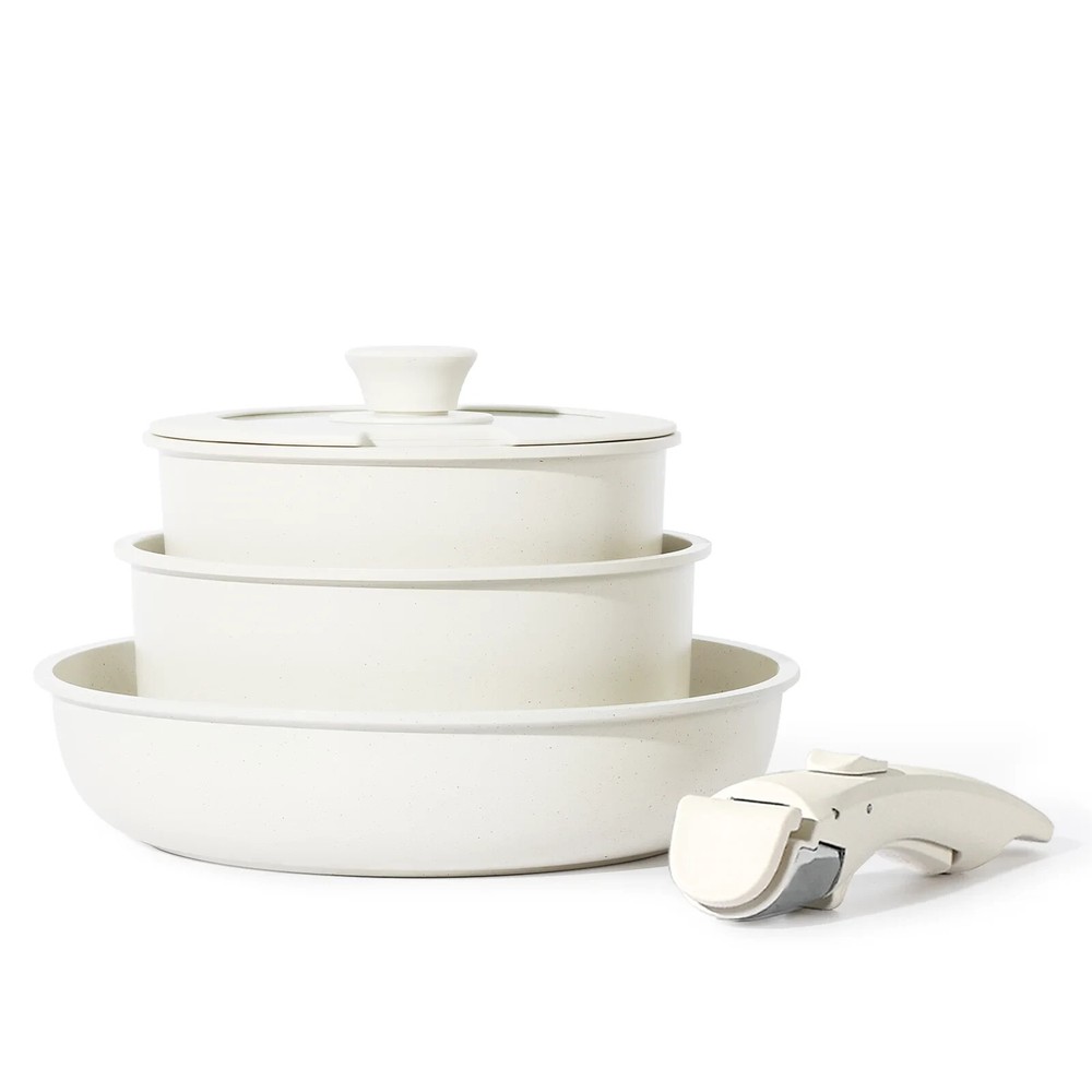 Carote Nonstick Cookware Sets, 5 Pcs Granite Non Stick Pots and Pans Set