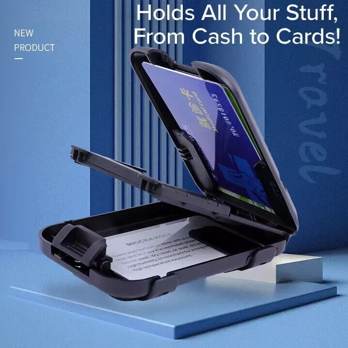 Slim Mint Wallet Ultra-Thin RFID-Blocking, ID Theft Protection Black Waterproof