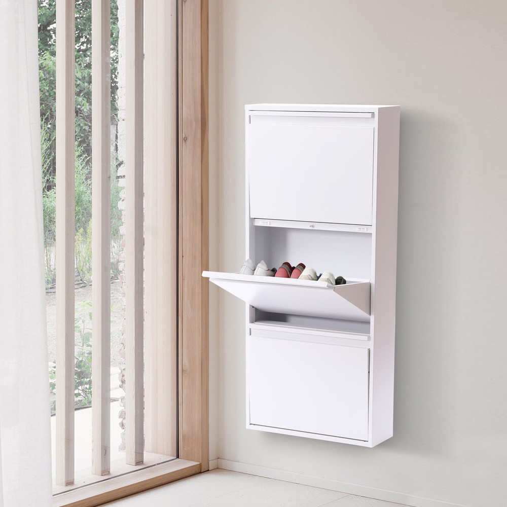 Slim Modern Shoe Cabinet for Entryway Hallway Foyer Storage