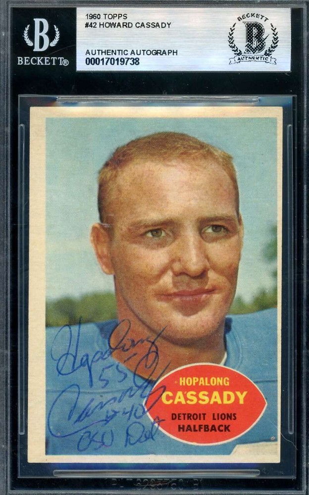 Howard Hopalong Cassady Beckett BAS Signed 1960 Topps Autographed