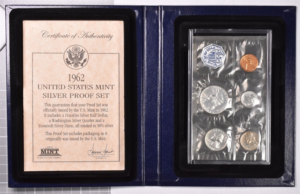 1962 U.S. Mint 5 Coin Silver Proof Set - First Commemorative Mint