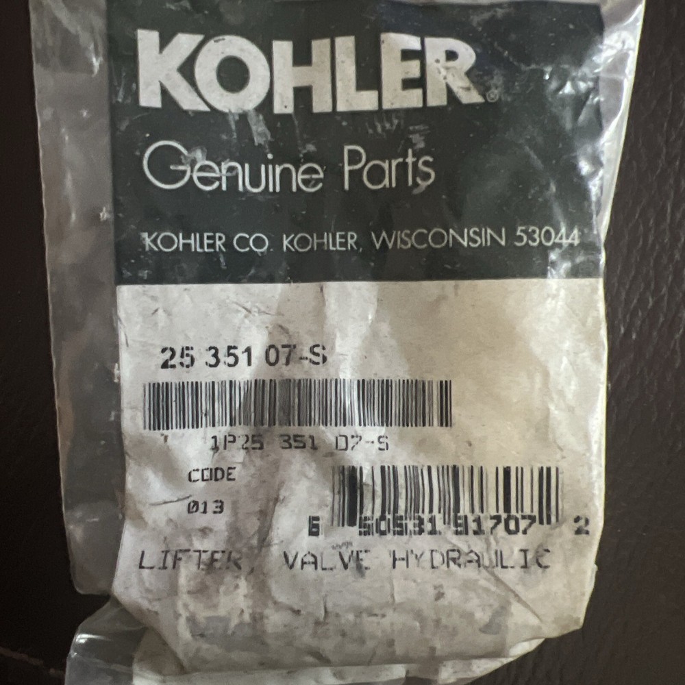 GENUINE OEM KOHLER PART # 25 351 11-S; HYDRAULIC VALVE LIFTER