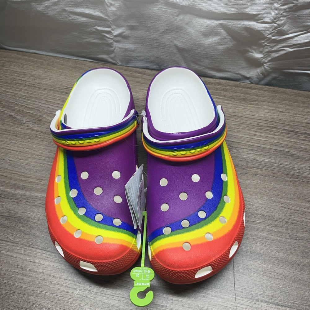 Crocs Classic Rainbow Dye Multicolor Clog Size 11 New