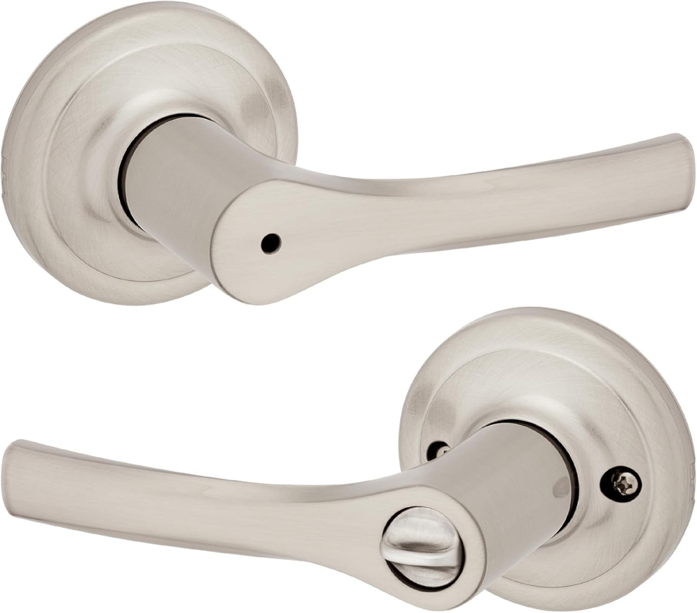 Henley Interior Privacy Door Handle with Lock, Door Lever for Bathroom and Bedro