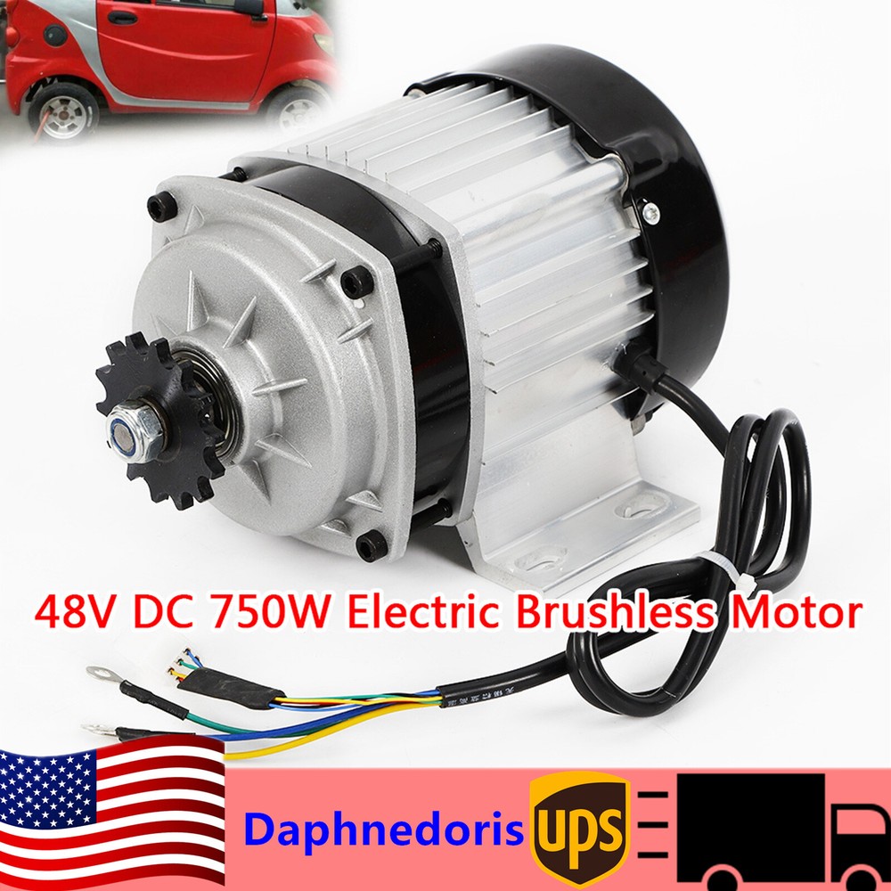48V 750W Brushless Motor for Electric Scooters Go Karts and ATVs with Gear Reduction