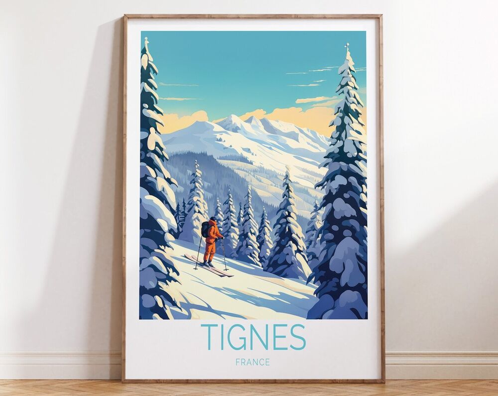 Tignes France Travel Poster Tignes Poster France Travel Wall Art France Travel