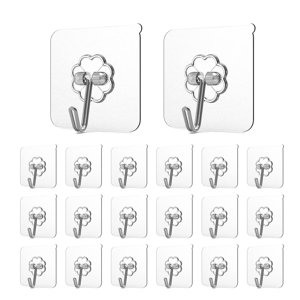 Adhesive Hooks For Hanging Heavy Duty Wall Hooks 20 Pack Removable Sticky Ceilin