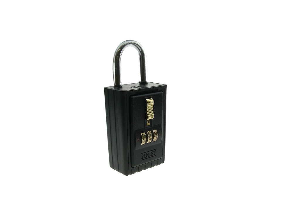 3-Digit 26-Letter Combination Lock Box with Keyed Shackle for Secure Key Storage