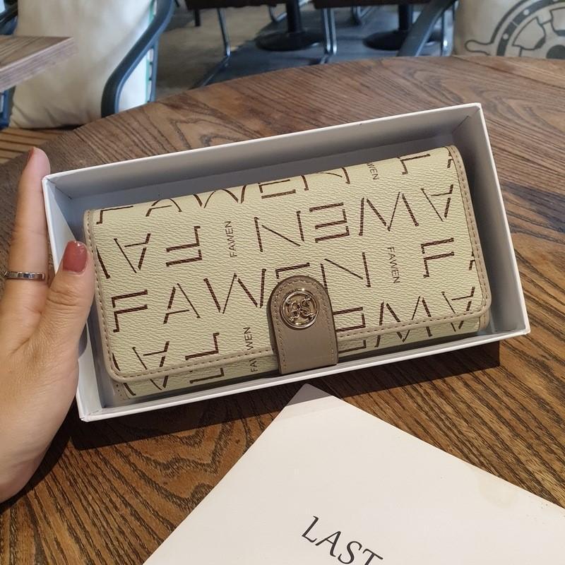 Slim Multicolor Leather Wallet with Button Closure for Women  