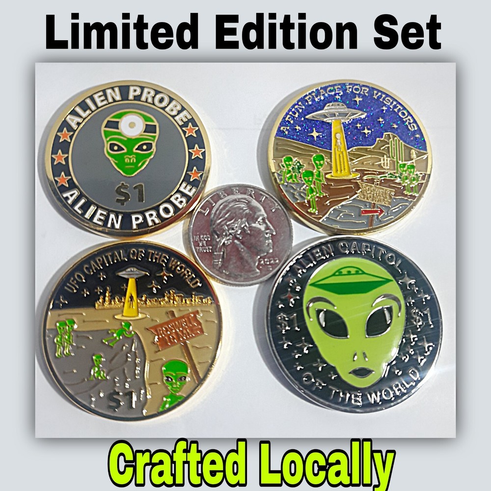 Handcrafted Limited Edition Roswell, NM Commemorative Coins, Challenge Coins