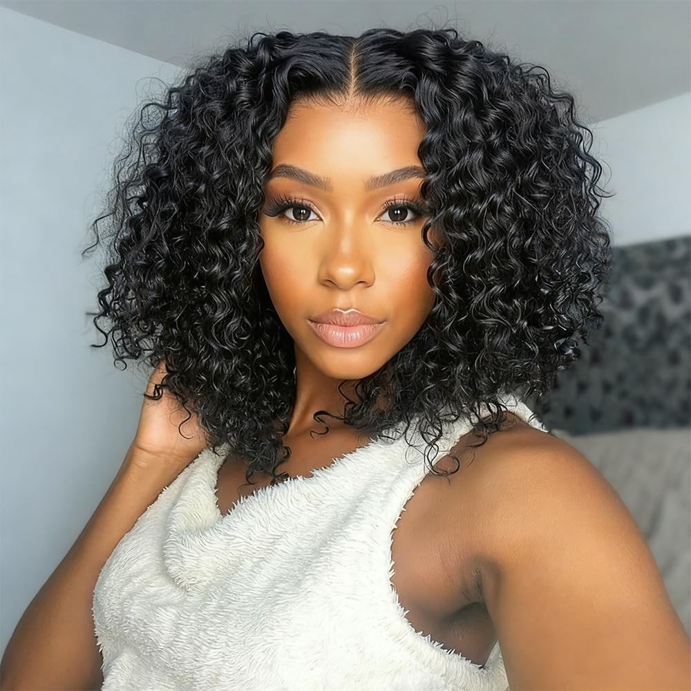 Bob Wig Human Hair 13x4 Curly Lace Front Wigs For Women Short Bob Wig Glueless