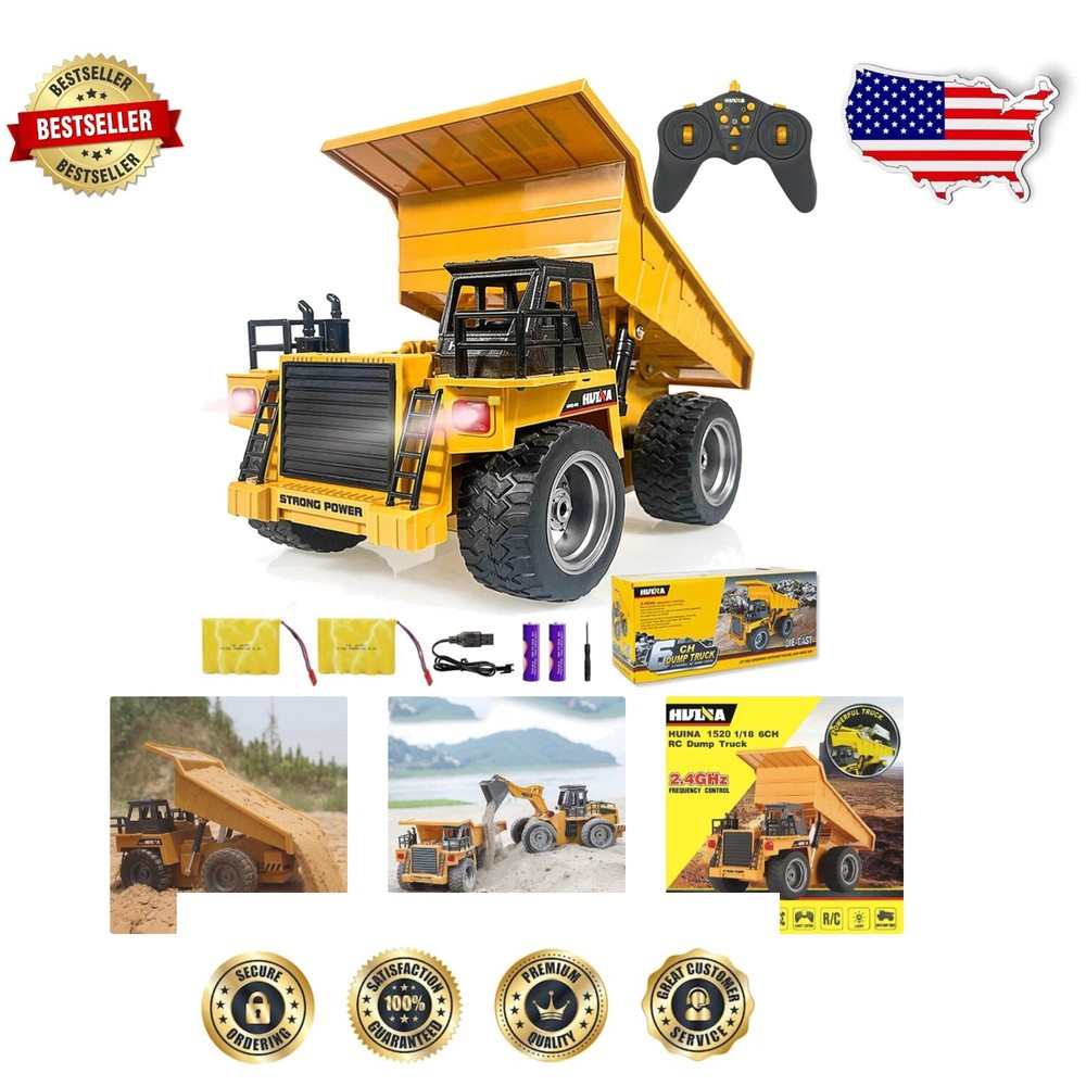 Full Functional Remote Control Dump Truck with Rechargeable Batteries 1:18 Scale