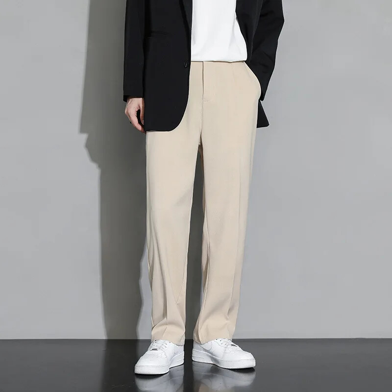 Men's Baggy Casual Suit Pants Wide Leg Streetwear Trousers