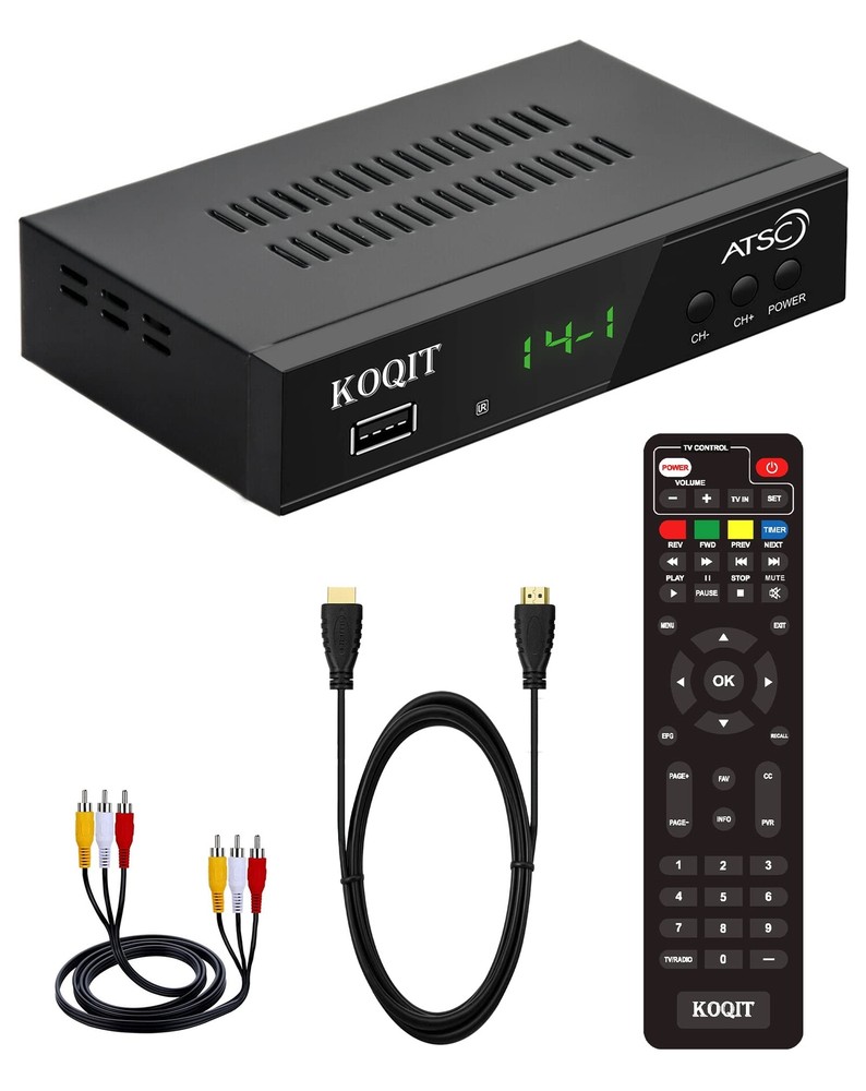 Digital TV Converter Box, Free QAM ATSC Cable Tv Receiver OTA TV Tuner Digita...