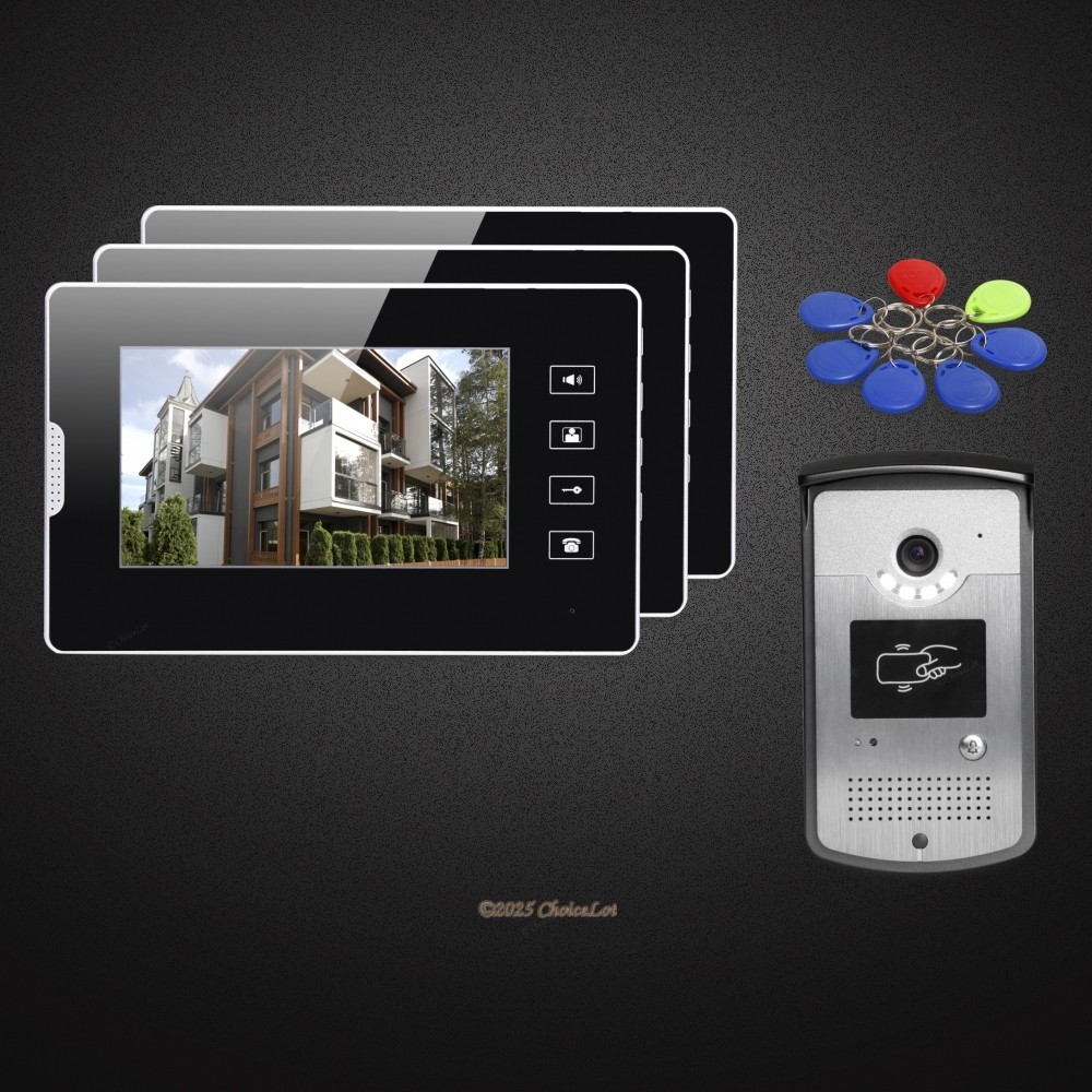 7inch Wired Video Door Intercom System with Electric Lock for Home Security