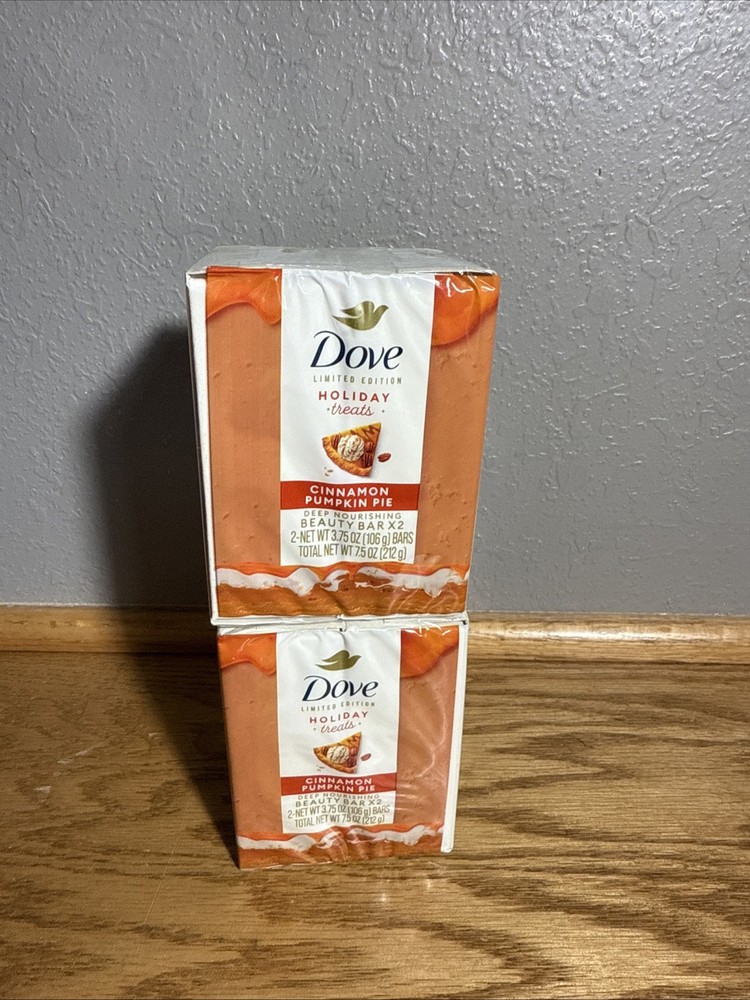 Dove Beauty Bar Soap Limited Edition Holiday Treats Cinnamon Pumpkin Pie 4 Bars