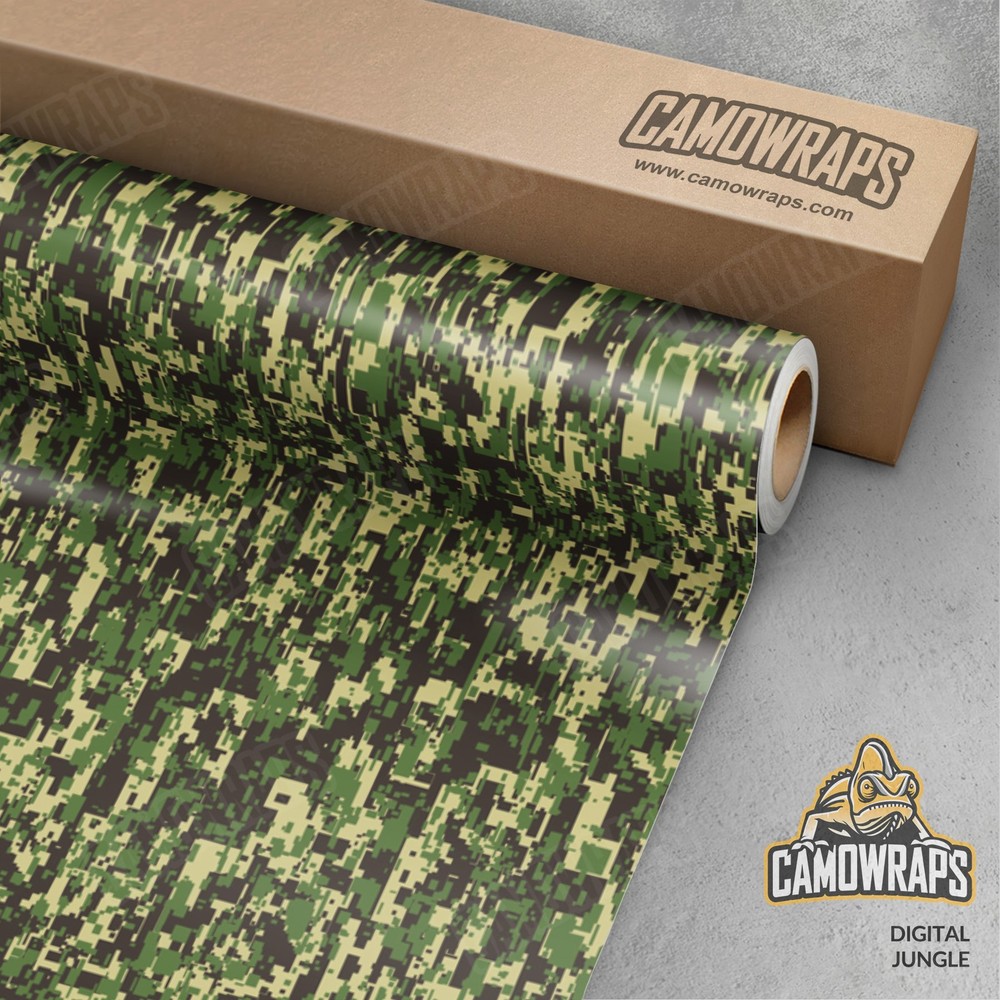 Digital Jungle Camo Vinyl Wrap - Durable Cast Decal Film for Vehicles & Gear  