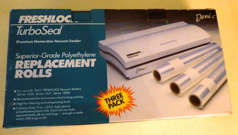 Deni Freshlock Turbo Seal Vacuum Sealer Replacement Rolls 3-Pack