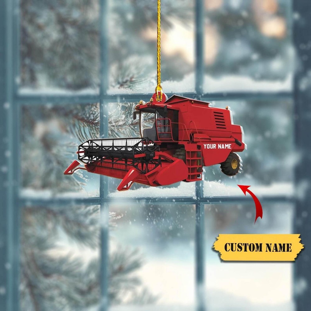 Personalized Christmas Combine Harvester Ornament 2d Christmas Ornament 2024