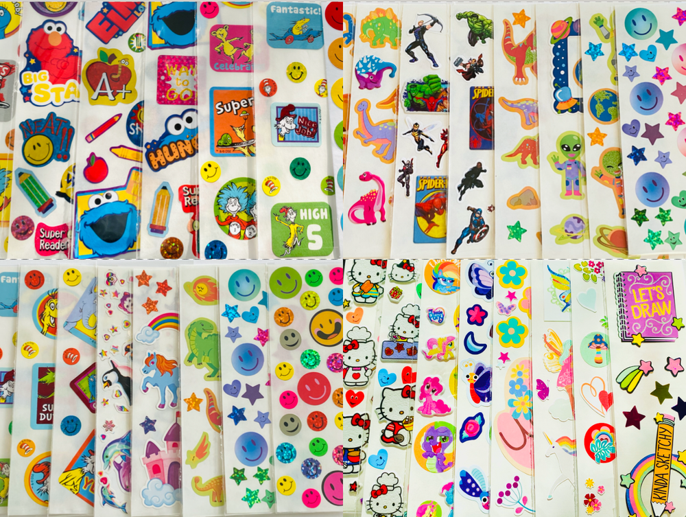 150+ Stickers | Keroppi Cookie Monster TROLLS rainbocorns unicorn magic stars