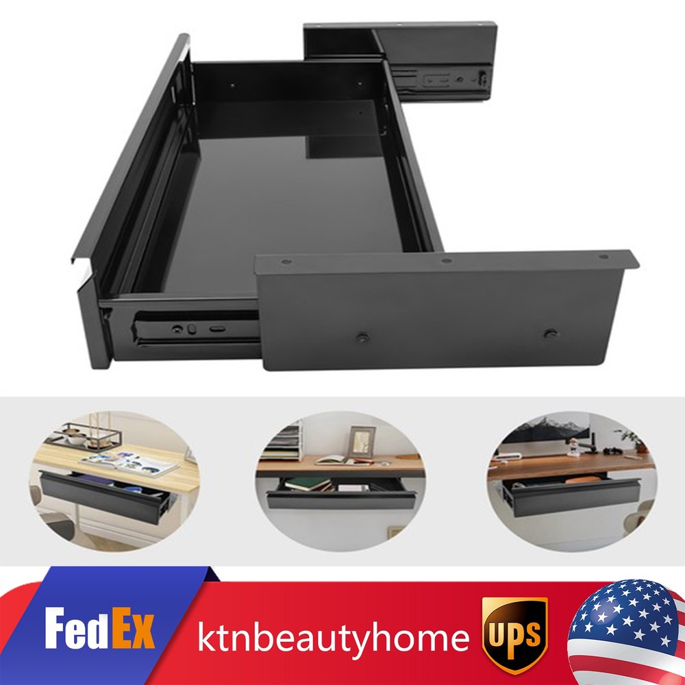 22” Black Space Saver Sliding Under Desk Storage Drawer Pull-out Drawer