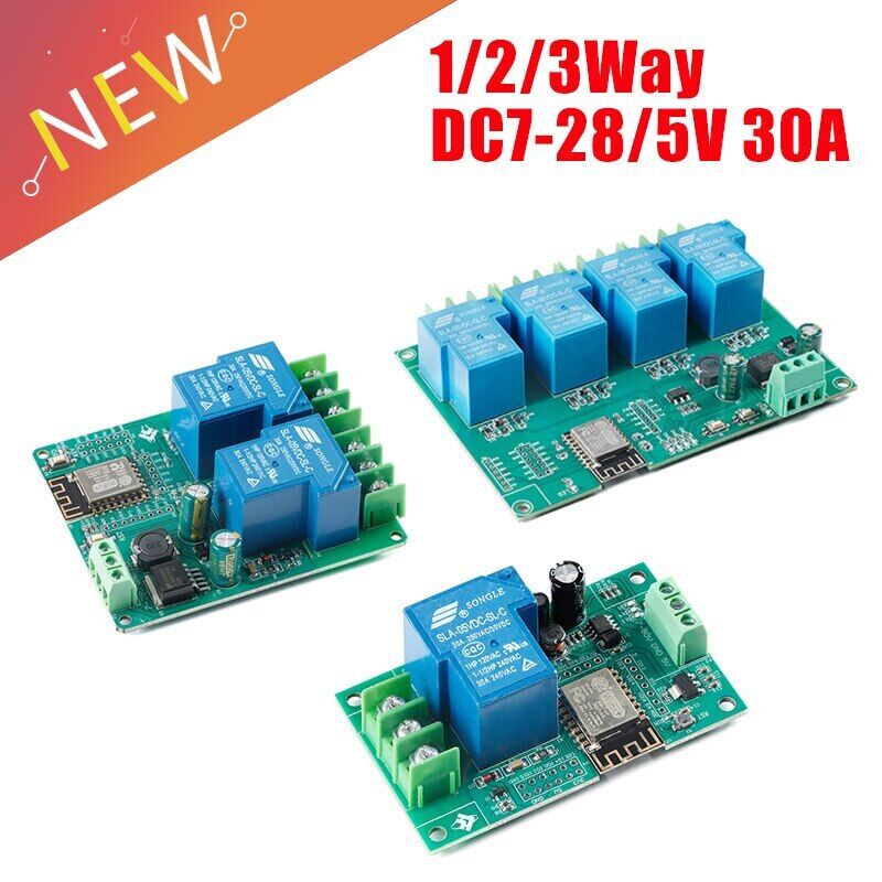 ESP8266 WIFI 1/2/4 Channel Relay Module ESP-12F Development Board DC7-80/5V 30A