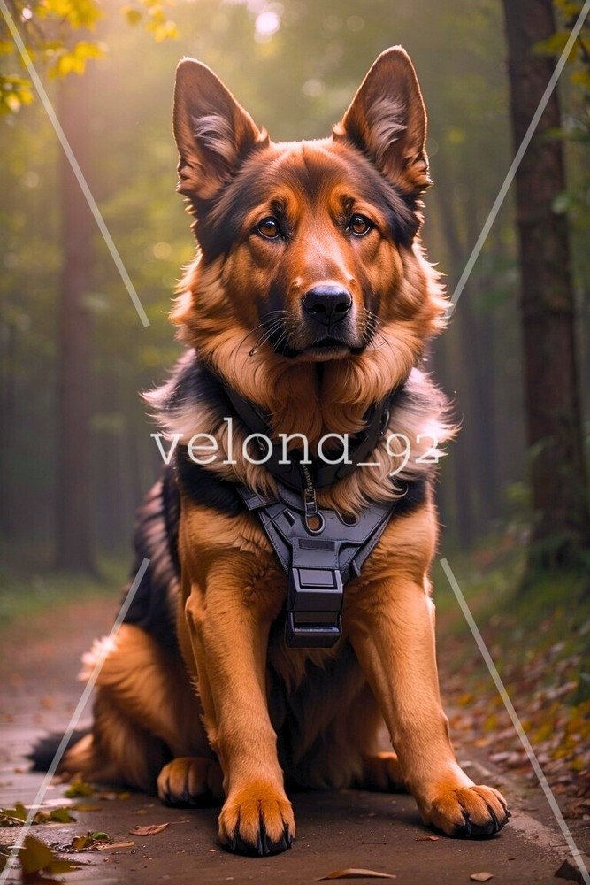 German Shepherd Dog Art Digital Wallpaper for Desktop Background-image