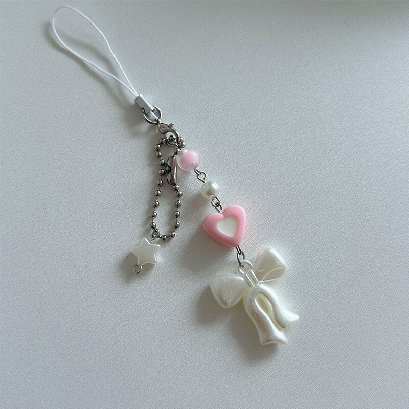 Y2K Korean Bowknot Phone Lanyard Cute Fairy Pendant Mobile Chain