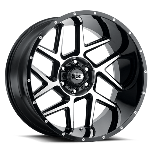 Vision Off-Road 360 Sliver 20X12 5X127 -51mm Gloss Black Machined Face