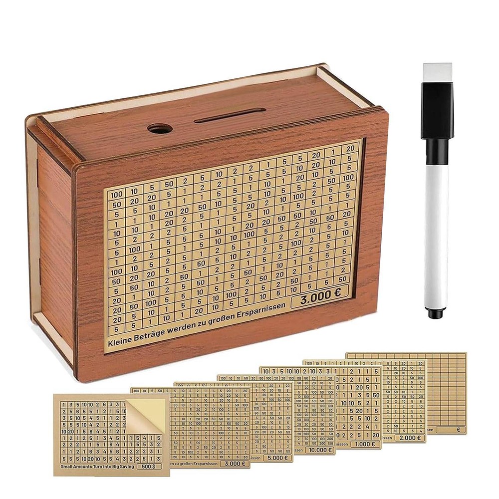 Money Box with Counter for Ticking, Piggy Bank with Marker H8V18578