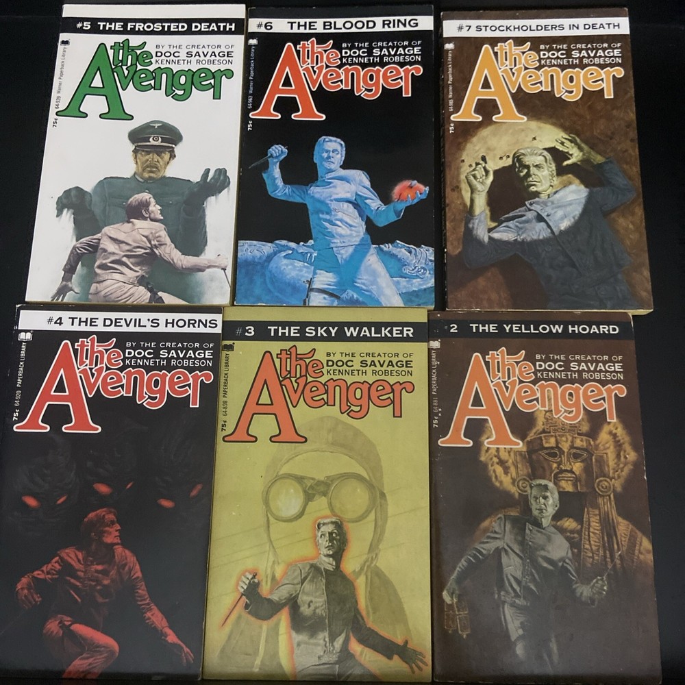 1970s Vintage Superhero Pulp 6 Book Lot 