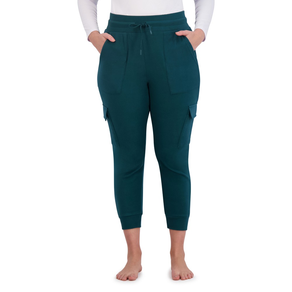 BEARPAW Women's Micro Fleece Lounge Drawstring Cargo Joggers with Pockets Sweatp