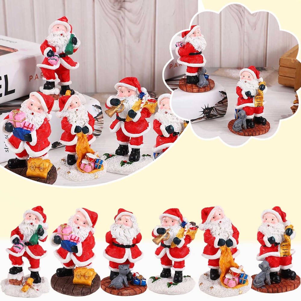 Christmas Decorations Figurines Santa Claus Resin Desktop Ornament Santa Claus