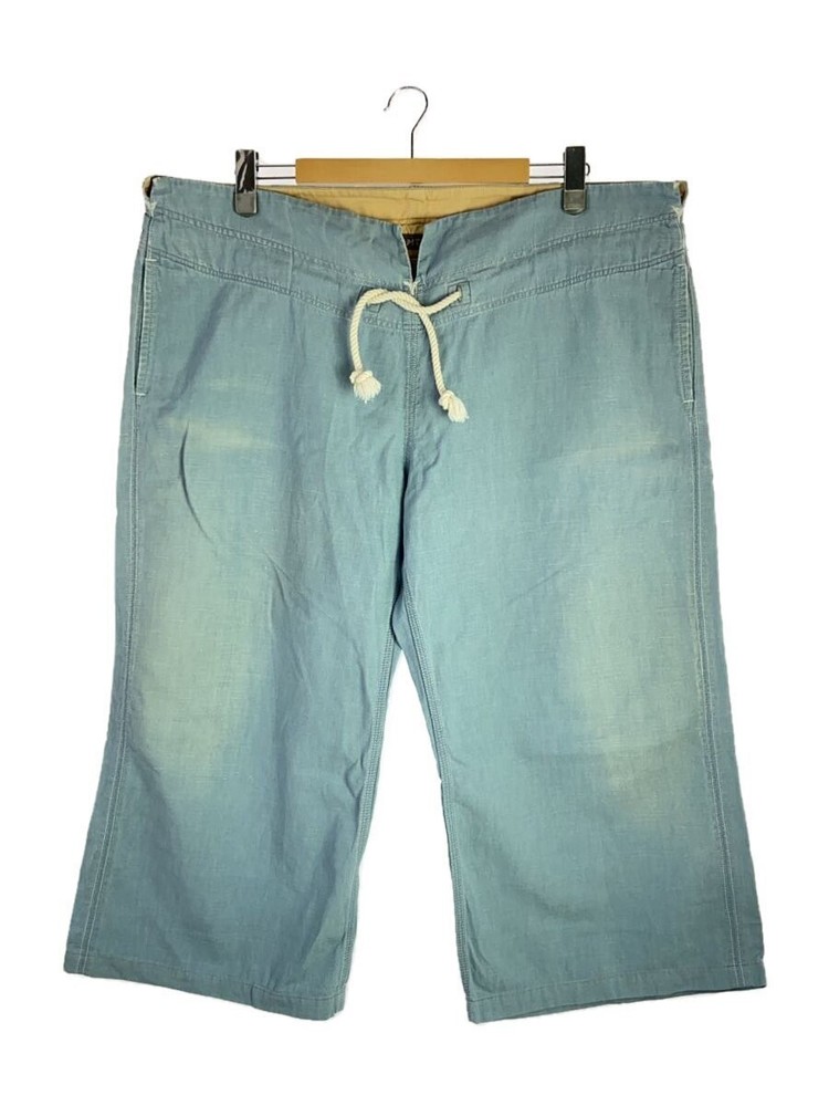 Kapital Wide Silhouette Linen Hemp Trousers in Blue