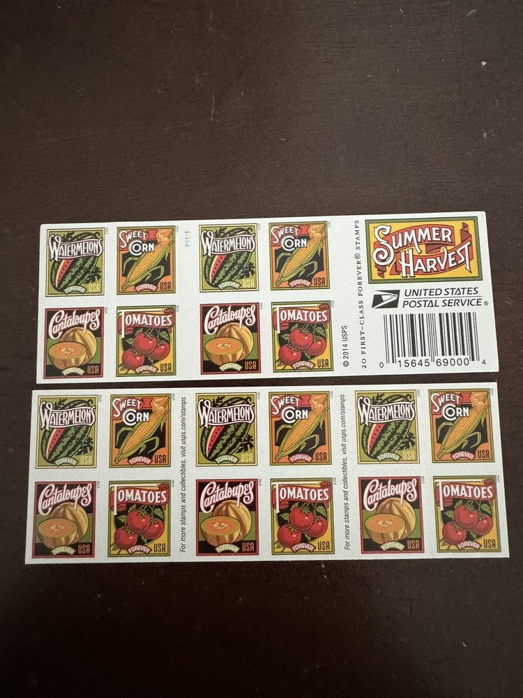 20 USPS First-Class Forever STAMPS Sheet of 20 Summer harvest