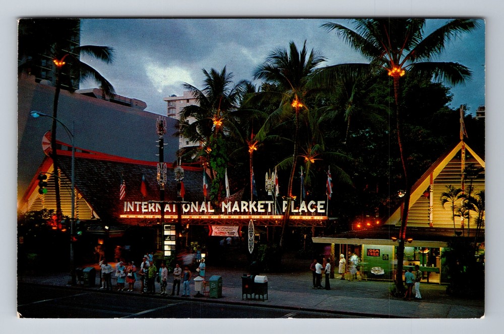 Waikiki HI-Hawaii, International Market Place, Vintage Postcard