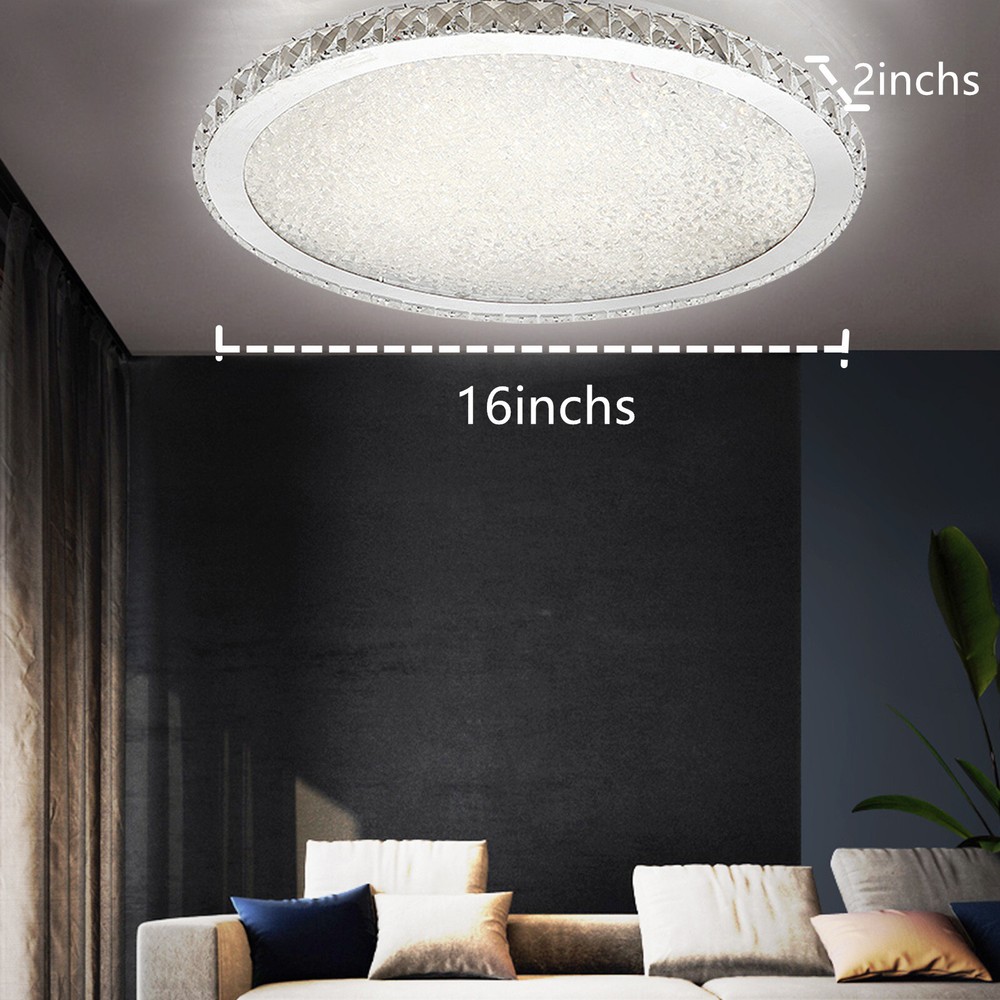 Modern Flush Mount Crystal Chandelier LED Ceiling Light Pendant Lamp Fixture USA