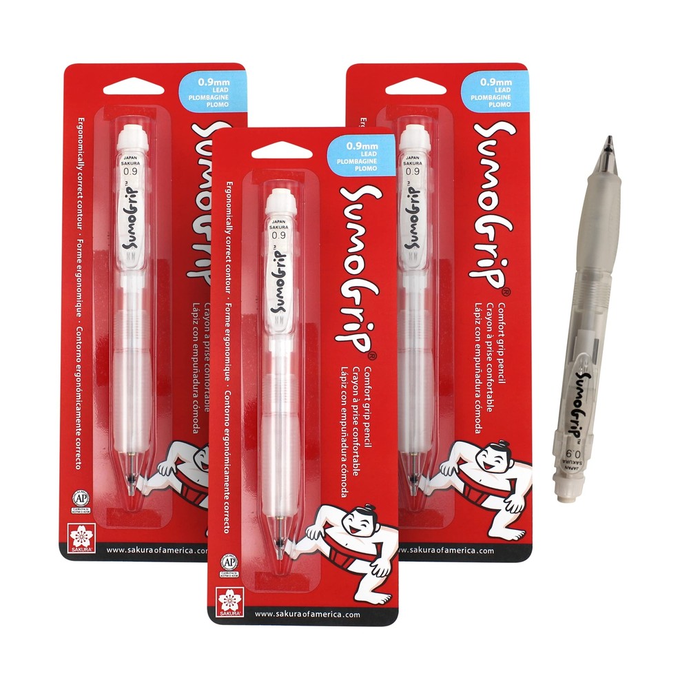 SAKURA SumoGrip Pencil with Comfort Grip - 0.9 mm Ergonomic Mechanical Pencil...