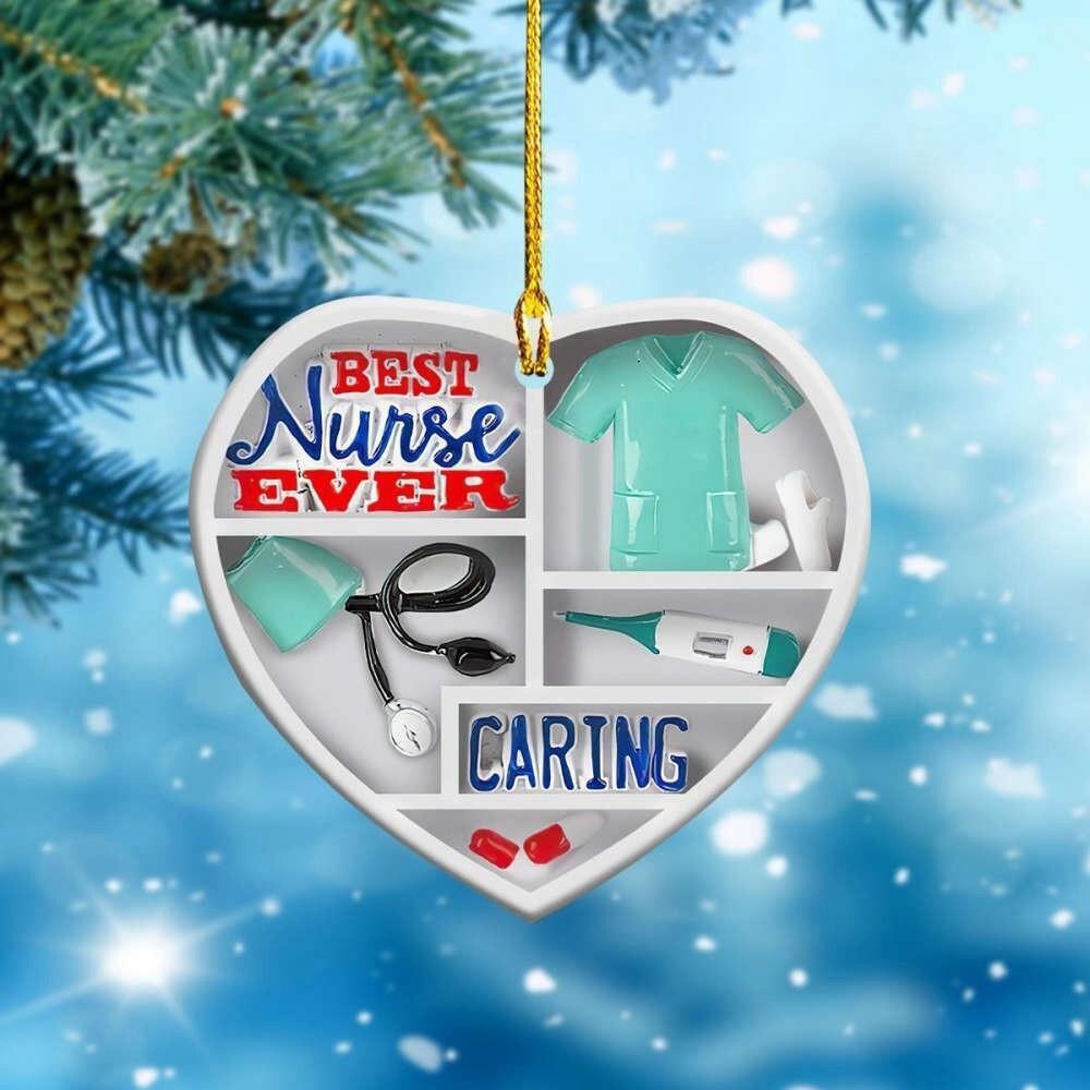 Nurse Christmas Ornament  Nursing Christmas Ornament  Nurse Heart Ornament Gift