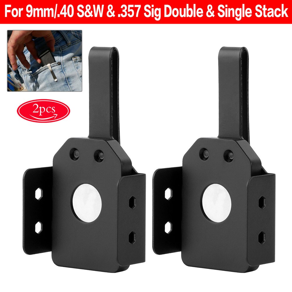 Durable Extended Magnetic Pocket Clip for 9mm .40 S&W .357 Sig Double Single Stack Holsters