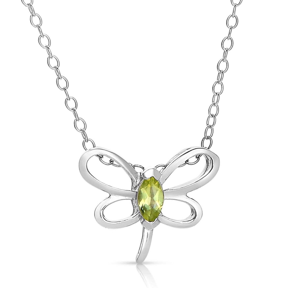 Mini Butterfly Necklace With Genuine Stone