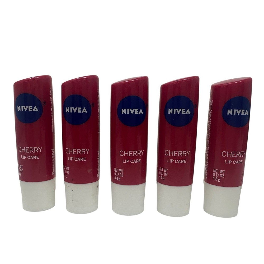 5 NIVEA Cherry Lip Balms - Discontinued & Sealed - Rare Find