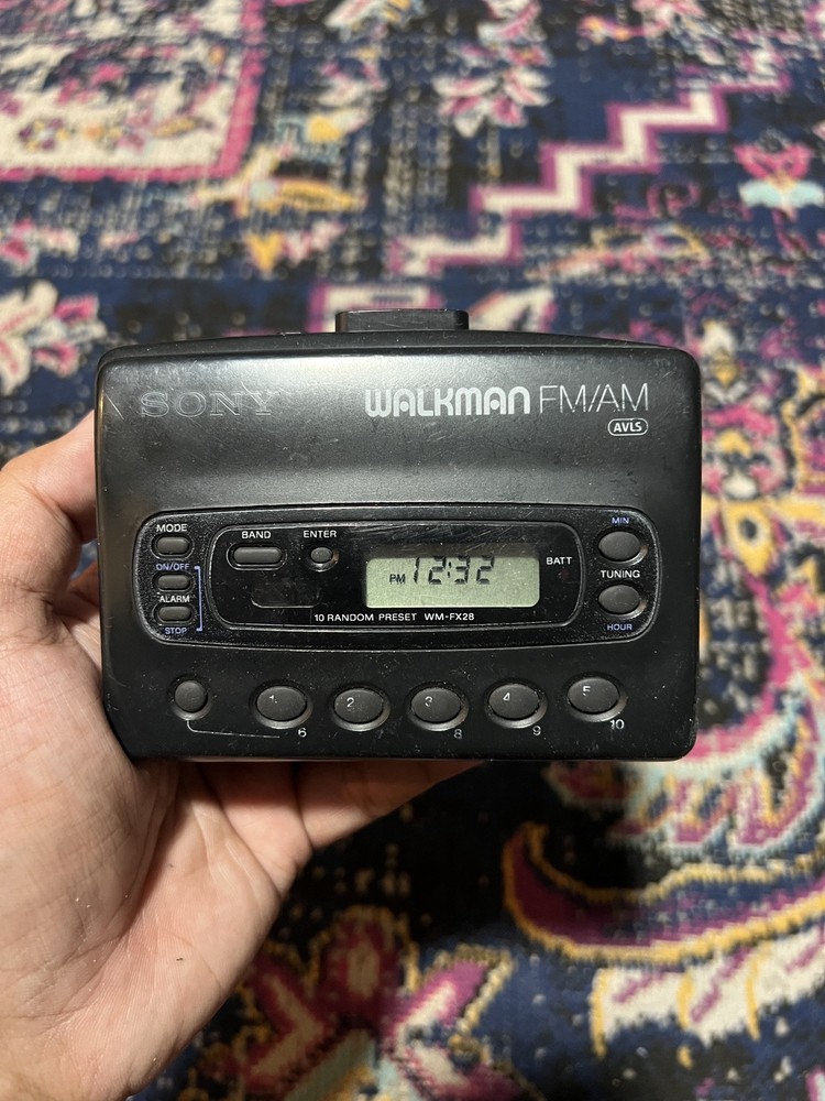 Sony Walkman AVLS Cassette Player WM-FX28 Portable Alarm FM/AM Working Condition
