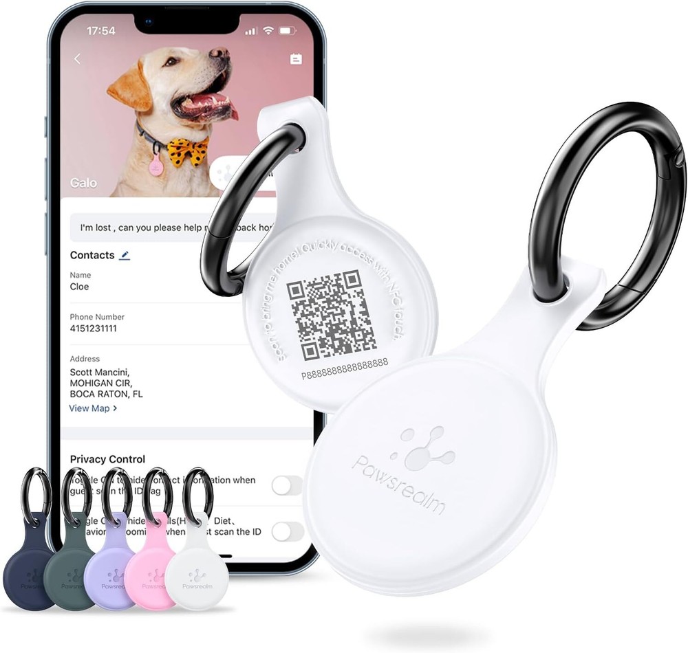 NFC QR Code Pet ID tag, silicone mute dog tag, cat name tag personalized dog tag