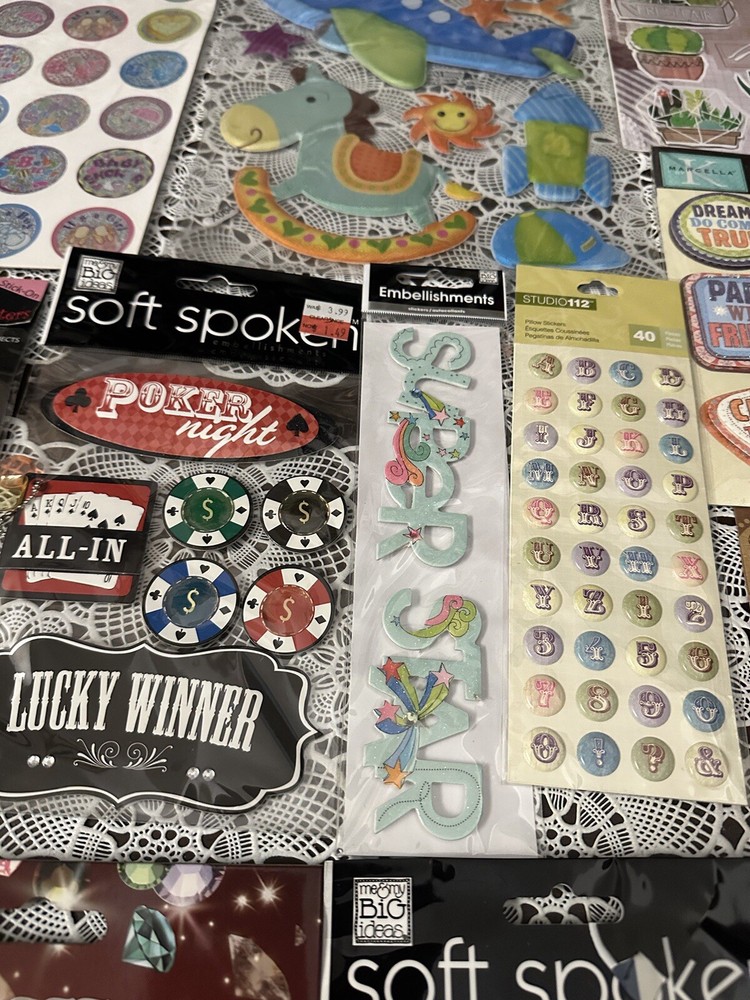 Scrapbooking Stickers Lot Vacations, Letters, Pets, Boys, Halloween, Xmas, New