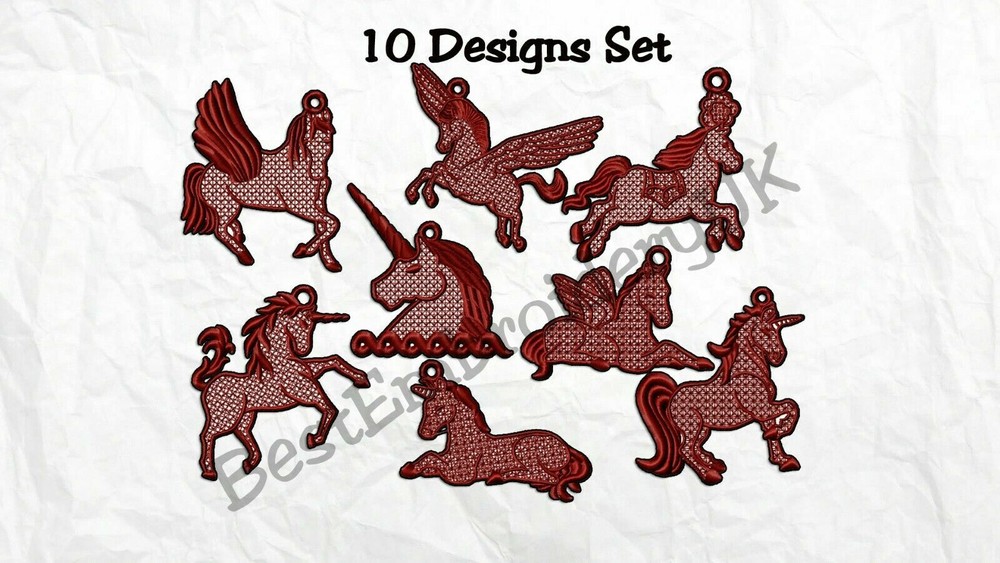 MACHINE EMBROIDERY DESIGNS - 10 FSL UNICORN EMBROIDERY DESIGNS - PES DST JEF...