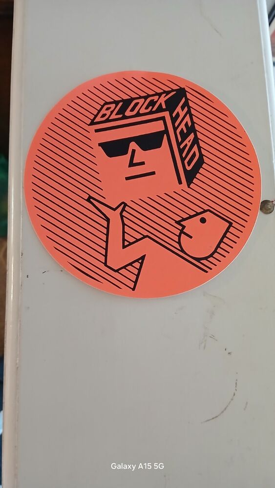 Vintage BLOCKHEAD Skateboard STICKER Old School Skate Nos 1980S NATAS